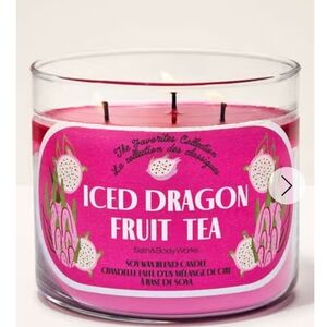 Bath & Body Works Iced Dragon Fruit Tea Candle - Vibrant Pink